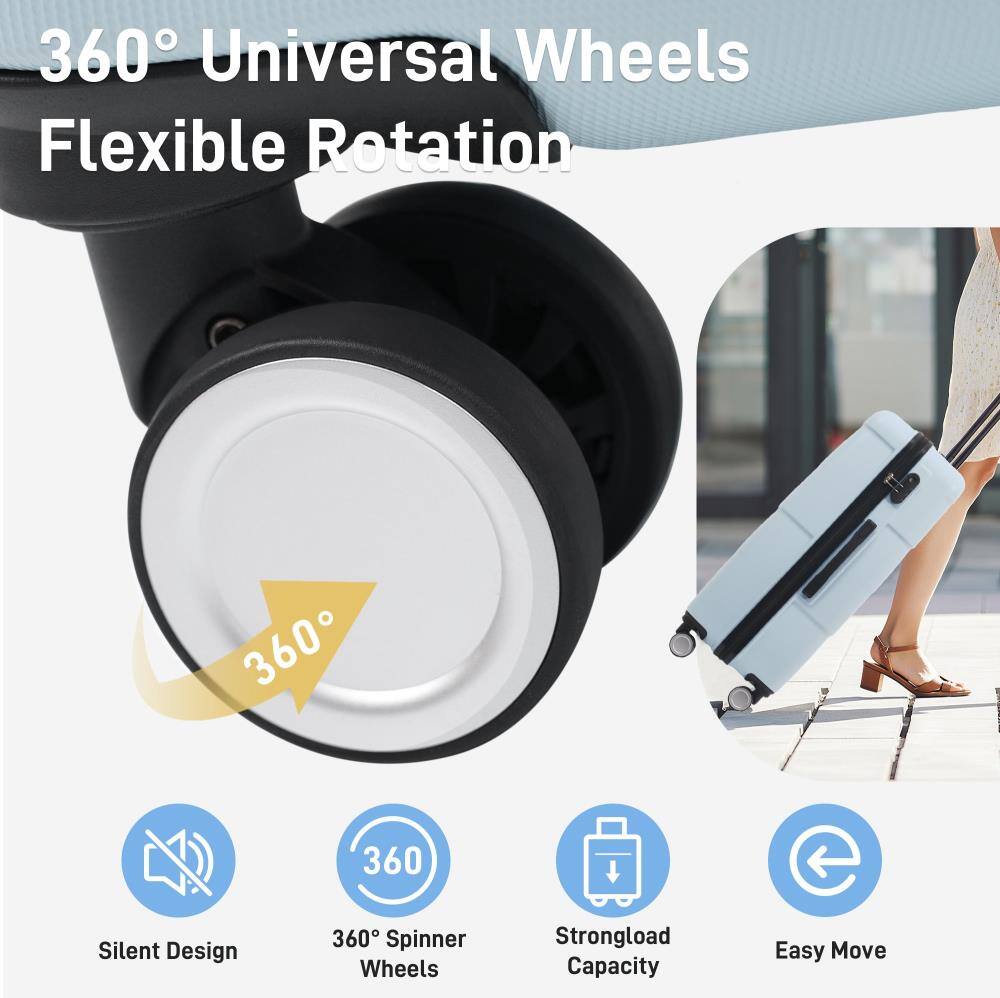 360° Universal Wheels  
Flexible Rotation  

- Silent Design  
- 360° Spinner Wheels  
- Strongload Capacity  
- Easy Move