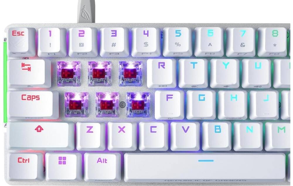 Esc 1 2 3 4 5 6 7 8  
! @ # $ % ^ & *  
T Y U  
R T Y U  
Caps F G H J  
Ctrl Alt  
Z X C V B N M  
F F5 F5 F8  
TL R T Y U  
REPUBLIC OF GAMERS