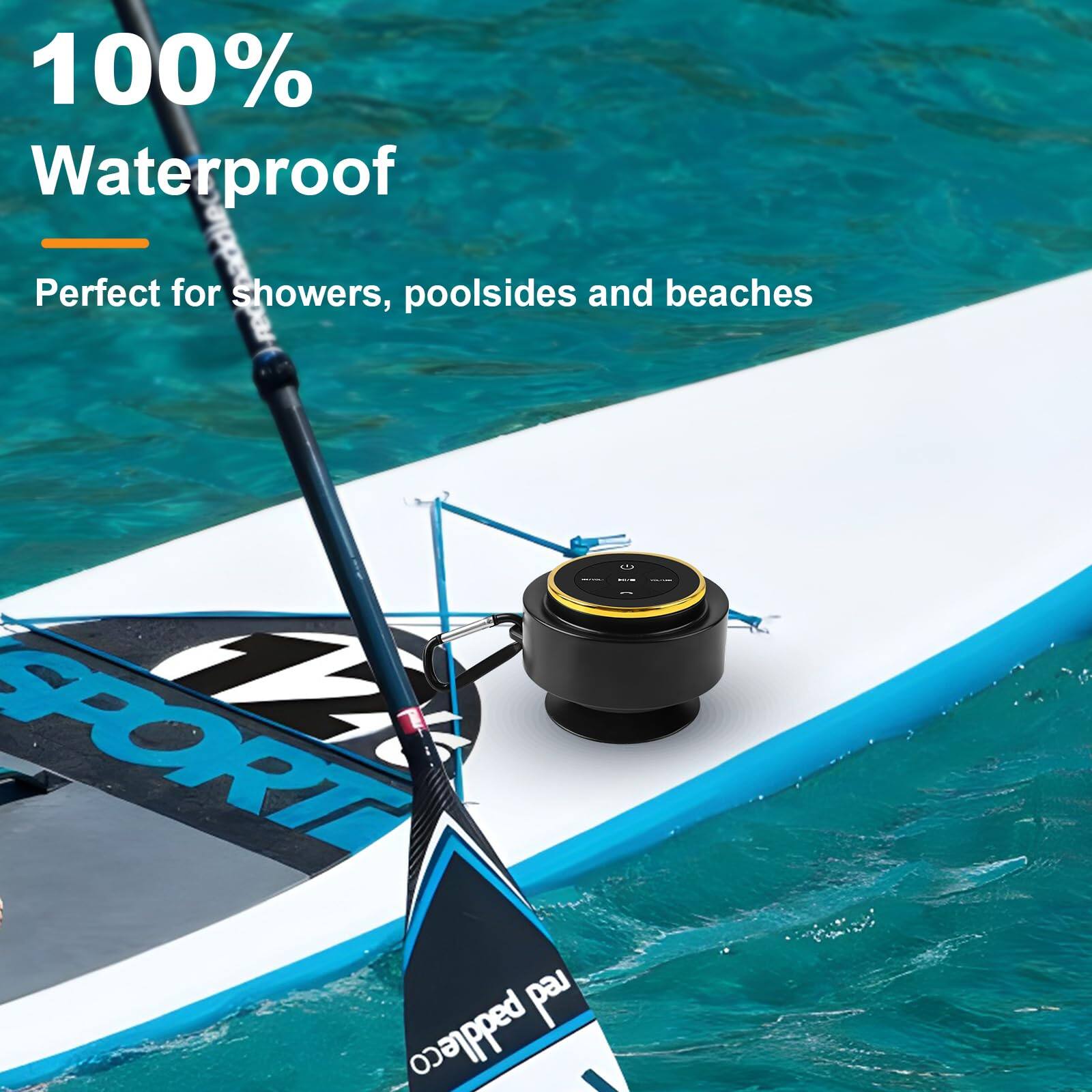 100% Waterproof  
Perfect for showers, poolside and beaches  

SPORT  
paddleco