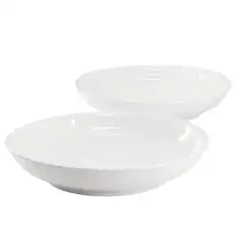 Gibson - Home 2 Piece 11 Inch Round Fine Ceramic Serving Bowl Set - White