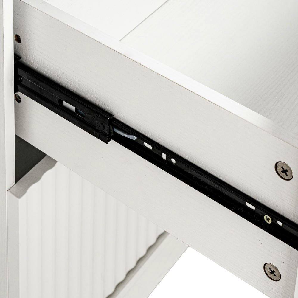 Alt View 9. Kadyn - 72" Fluted Pantry Cabinet with Spice Rack and Large Storage Drawers - White - White.