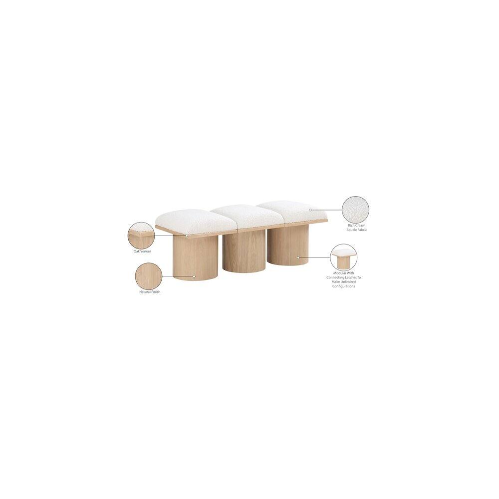 - Oak Veneer
- Natural Finish
- White Cream Boucle Fabric
- Connect Latches to Configure
- Connecting Latches to Configuration