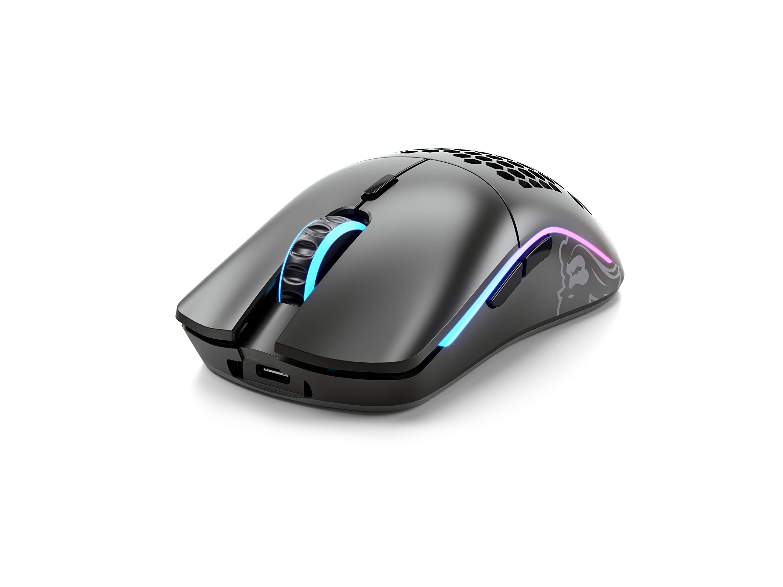 Left. HM 1810 - Gaming Model O Mouse - Superlight 69g Design Rgb Ambidextrous Lag Free 4ghz Up To Hours - Matte Black.