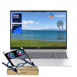 HP - OmniBook 5 16" FHD+ Touchscreen Laptop - Intel Core Ultra 7 255U - 16GB RAM – 1TB SSD - Copilot - PCO Laptop cooler - Silver