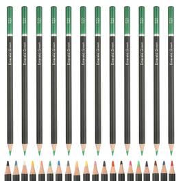 Unique Bargains - Colored Pencils, Oil-Based Drawing Pencils for Adult Coloring Books, Artists, Beginners, 12pcs - Green