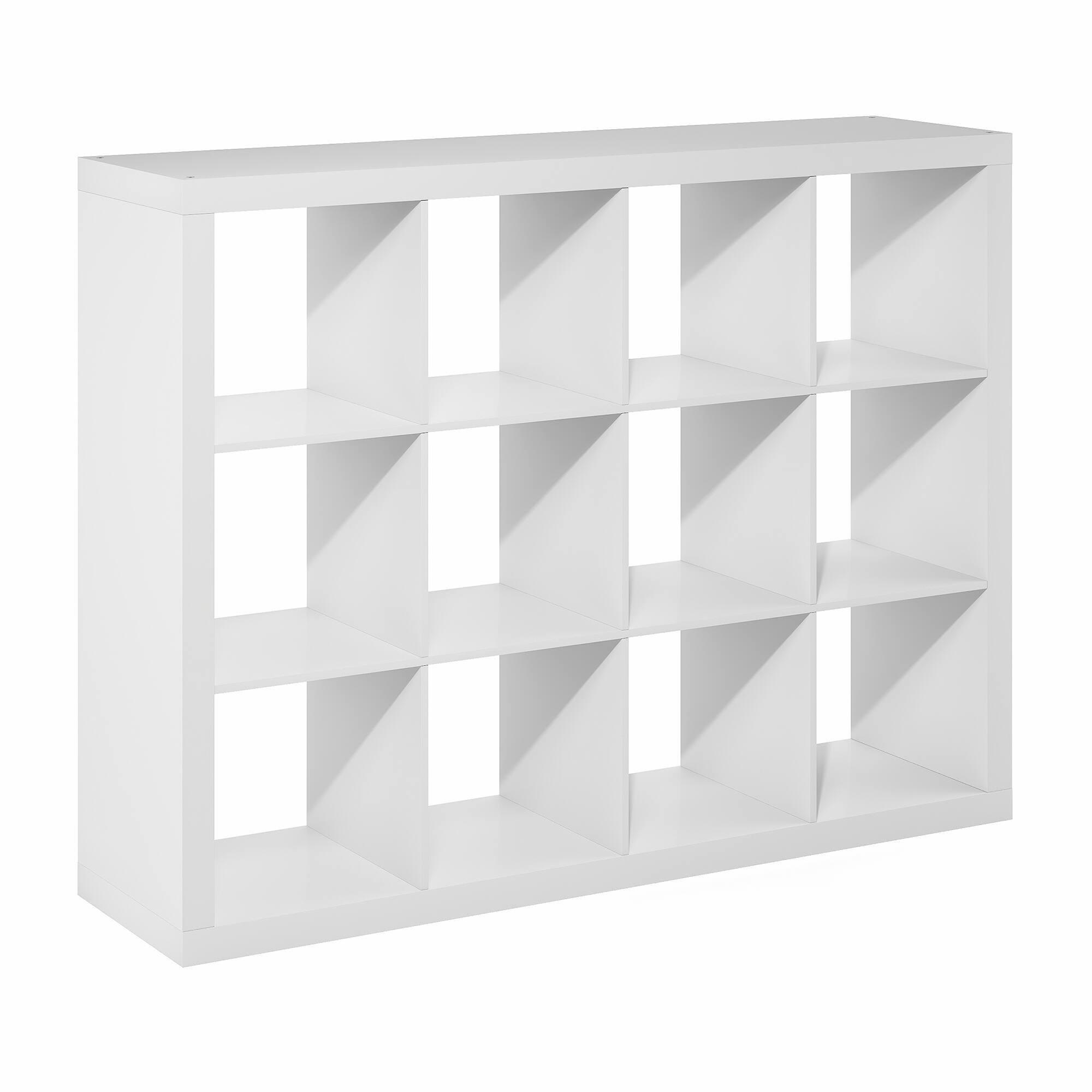 Alt View 5. Furinno - CUBICLE Book Shelf, 12-Cube Super Thick Frame Bookshelf, Reversible Bookcase, Cube Storage Organizer, 15.4 x 58 x 44 - White.