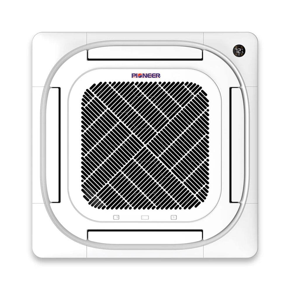 Angle. Pioneer - Quantum Ultra 48,000 BTU 4 Ton Mini-Split 19 SEER 4-Way Ceiling Cassette Air Conditioner with Heat Pump 230-Volt - White.