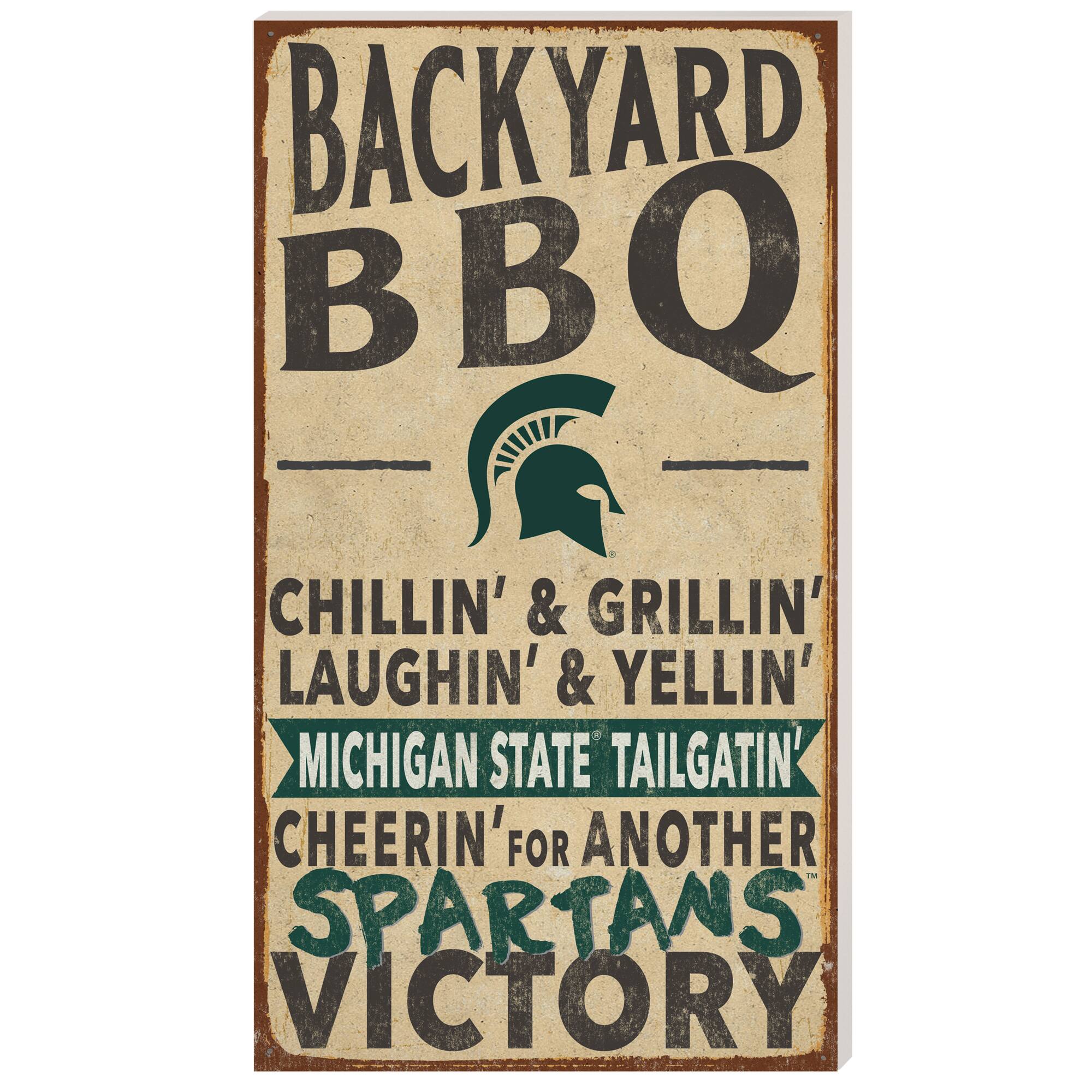 Michigan State Spartans 11'' x 20'' Indoor/Outdoor BBQ Sign
