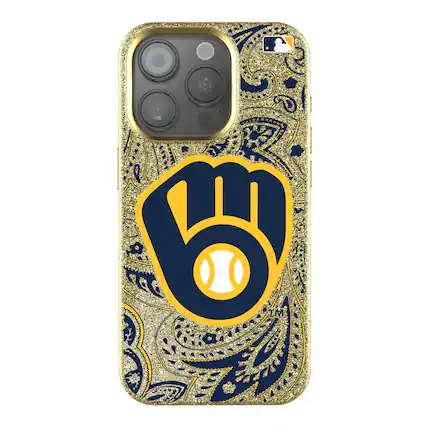 Front. Keyscaper - Paisley Bling iPhone Case - 14 - Gold.