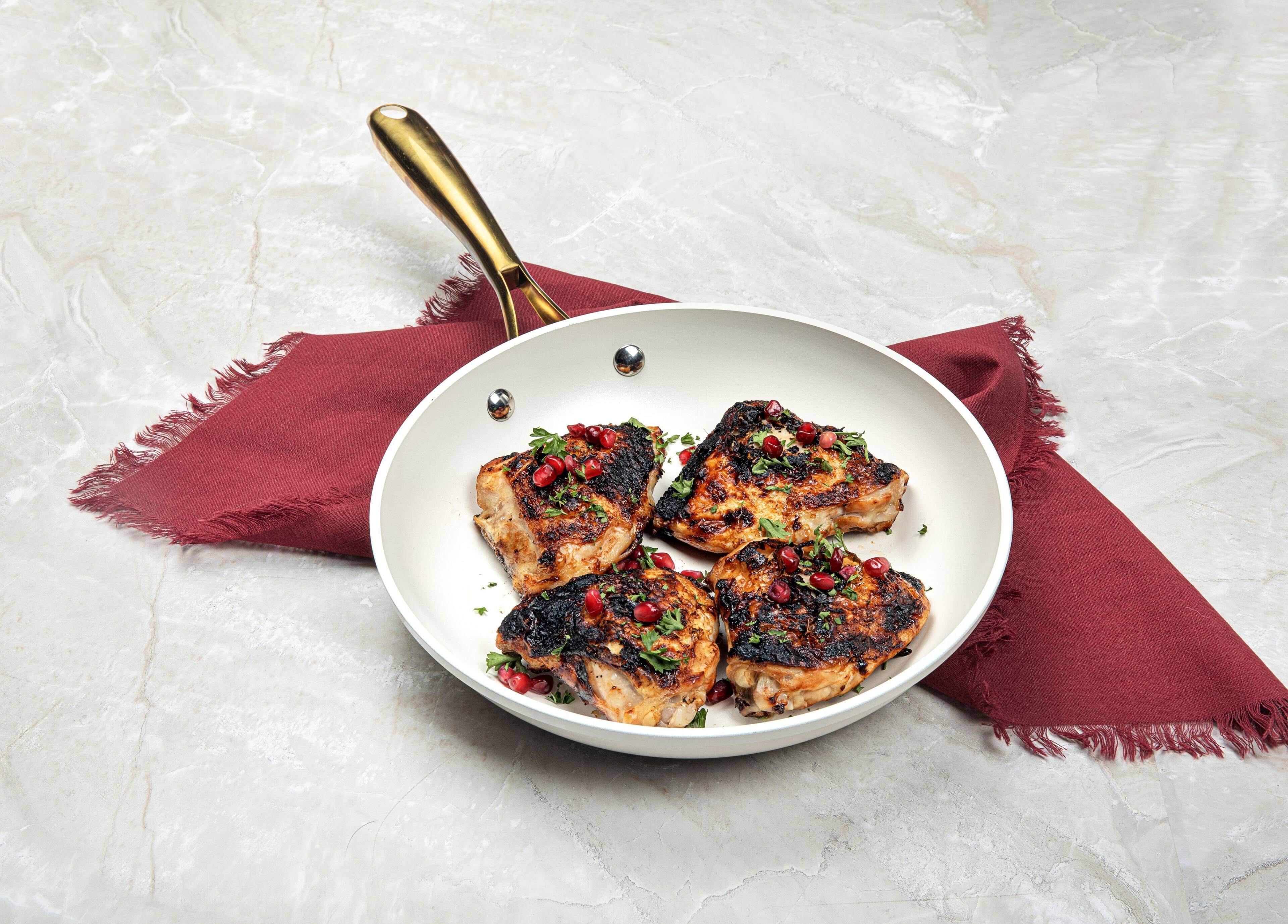 Alt View 7. Gotham Steel - Gotham Steel Cream 15-Piece Ultra Nonstick Ceramic Cookware Set with Utensils with Gold Handles - Cream.