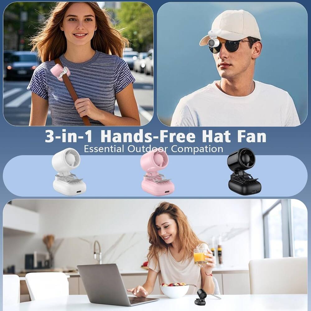3-in-1 Hands-Free Hat Fan  
Essential Outdoor Companion