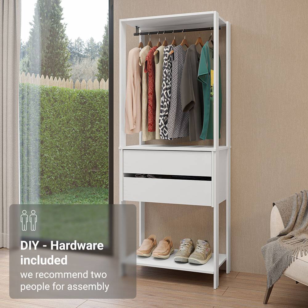 DIY - Hardware included  
we recommend two people for assembly