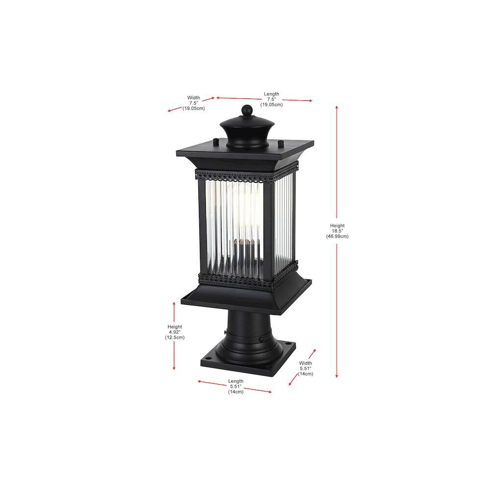 Width 7.5" (19.05cm)  
Length 7.5" (19.05cm)  
Height 18.5" (46.99cm)  
Height 4.92" (12.5cm)  
Length 5.51" (14cm)  
Width 5.1" (13cm)