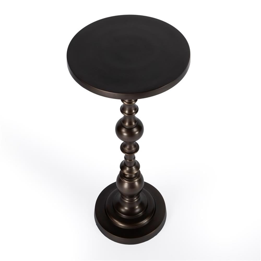 Alt View 2. Butler Specialty - Darien Round Pedestal 10"W Side Table - Bronze.