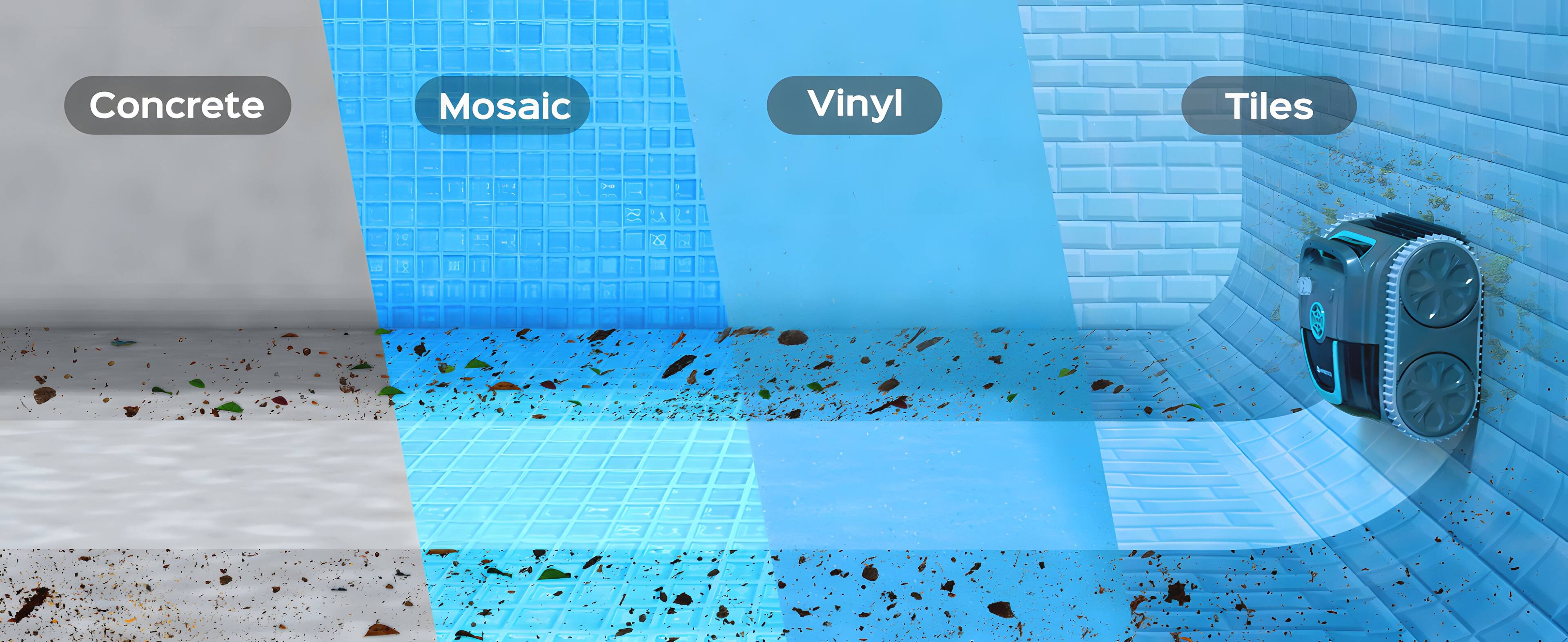 Concrete, Mosaic, Vinyl, Tiles