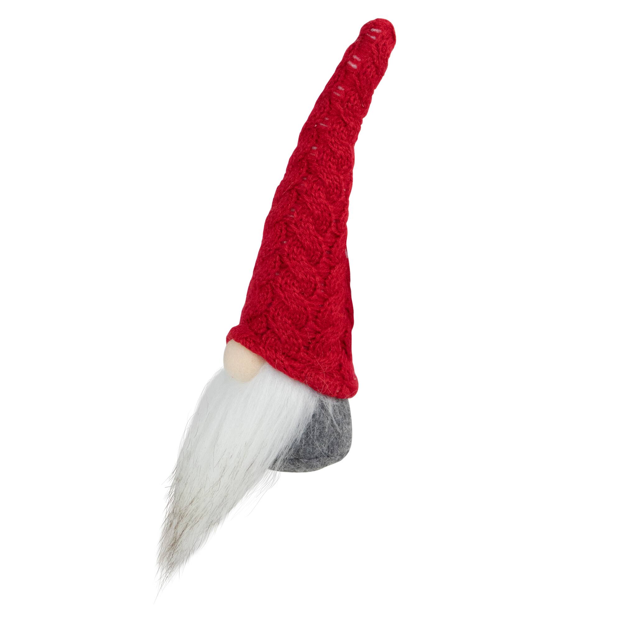 Northlight Gnome with Knitted Hat Christmas Decoration 8" Gray and Red ...