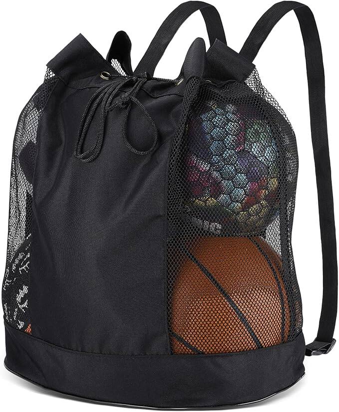 Front. Vulpecula Spade - Extra Ball Bag,Large Mesh Equipment Bag Black, Soccer Ball Bag with Adjustable Shoulder Strap - black-M.