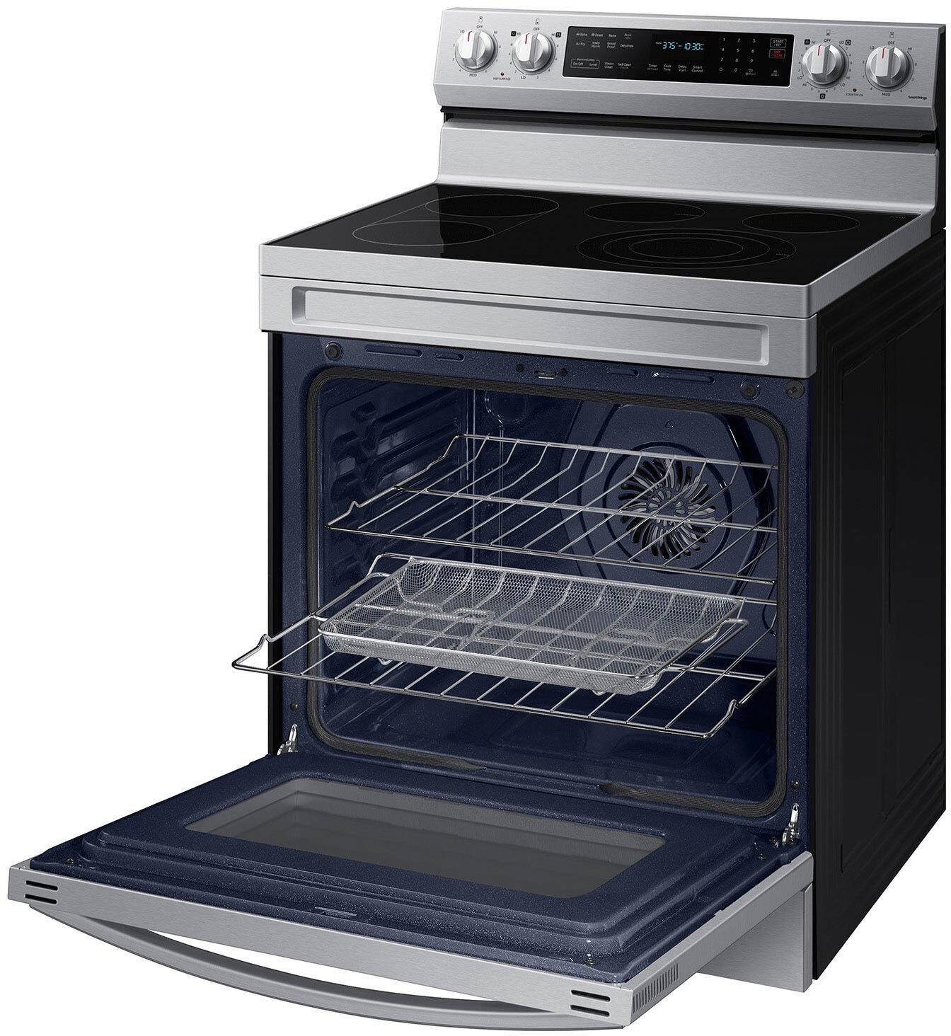 Alt View 17. Samsung - Smart Freestanding Electric Range 6.3 cu. ft. with Air Fry, Convection+, and Griddle - Stainless Steel.