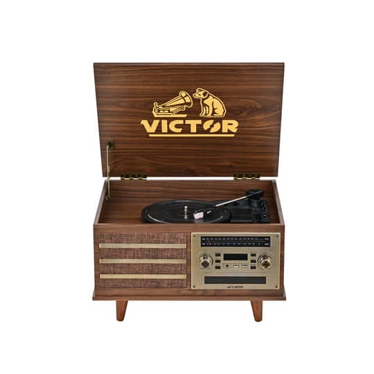 Victor Audio - Victor Monroe 8-in-1 Music Center - Walnut