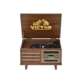 Victor Audio - Victor Monroe 8-in-1 Music Center - Walnut