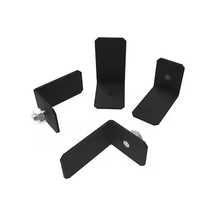 Front. RackSolutions - RackSolutions Universal L-Bracket 4-Pack for Modular Shelf - Black.