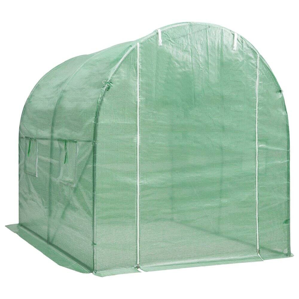 Alt View 1. vidaXL - vidaXL Greenhouse Green Galvanized steel, PE mesh fabric Medium - Green.