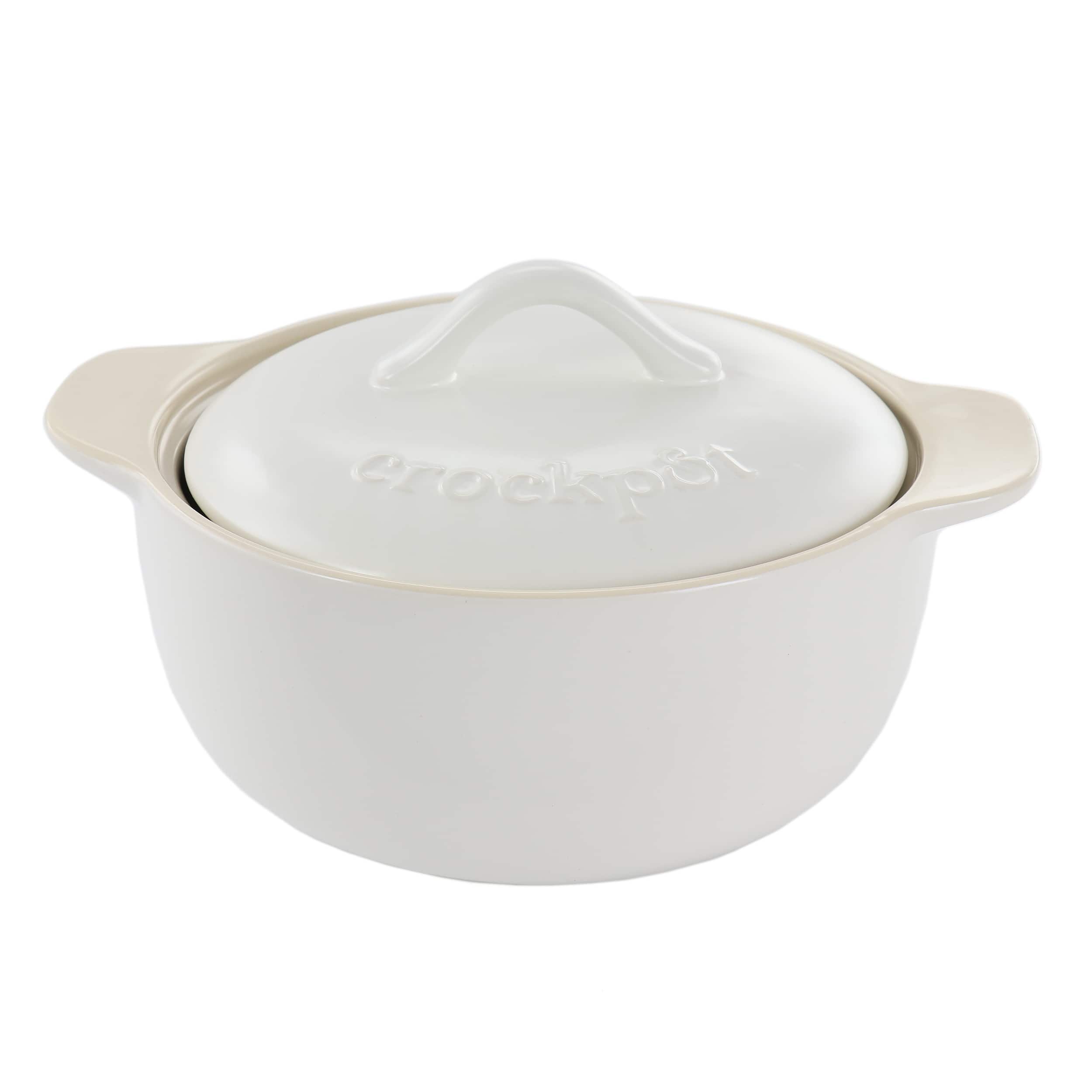 Crock-Pot - Crock Pot Artisan 2.3 Quart Round Stoneware Casserole with Lid - White