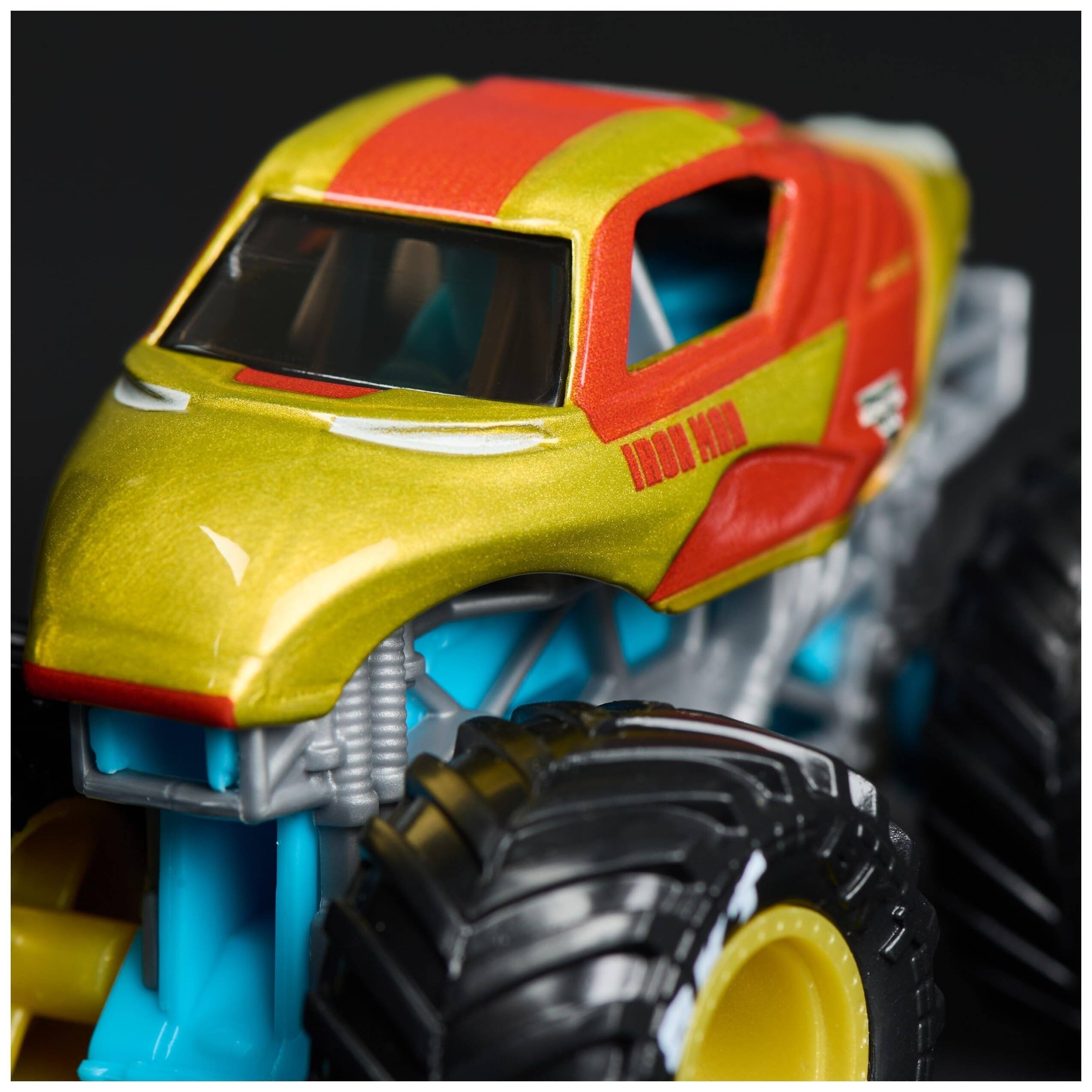 Alt View 1. Monster Jam - Monster Jam Iron Man vs War Machine Die-Cast Monster Trucks, 1:64 Scale, Kids Toys - Red & Gray.