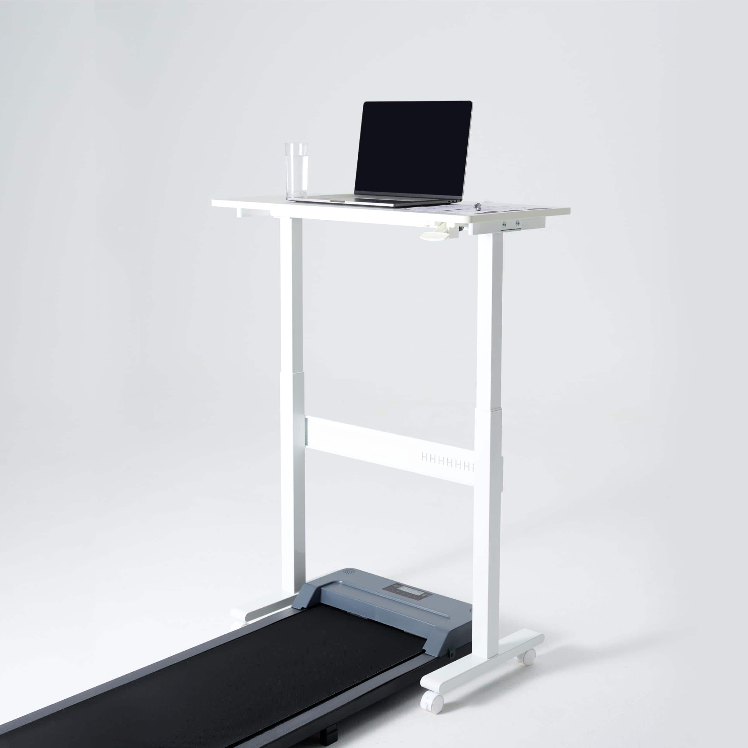 Hirose Alice - YILIFT Non-Electric Auto-Lifting Standing Desk, No Knobs or Crank, Cordless, Rolling and Mobile, Great for - White