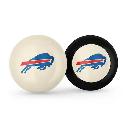 Front. Imperial - Buffalo Bills Logo Cue Ball & 8 Ball Combo Set - White.