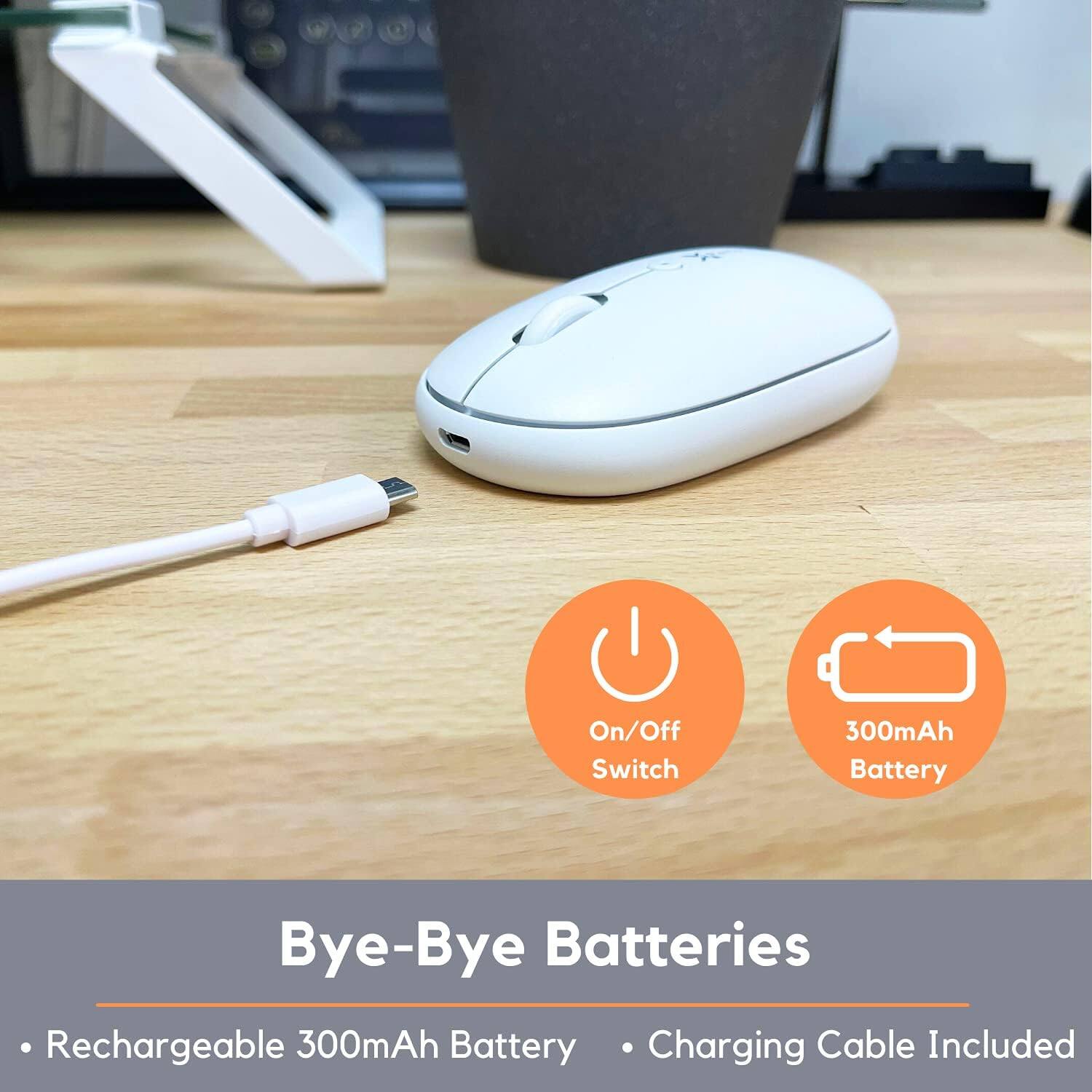 - On/Off Switch
- 300mAh Battery
- Bye-Bye Batteries
- Rechargeable 300mAh Battery
- Charging Cable Included