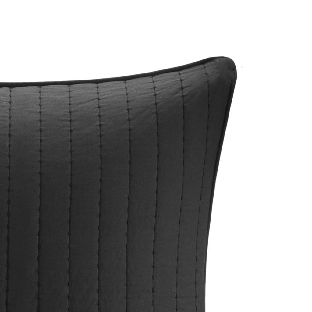 Alt View 2. Gracie Mills - Gracie Mills Johnny Farmhouse Chic Cotton Quilted Euro Sham - Black.