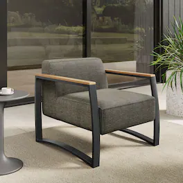 Sauve Outdoor Patio Aluminum and Fabric Armchair by Modway - Charcoal Smoke