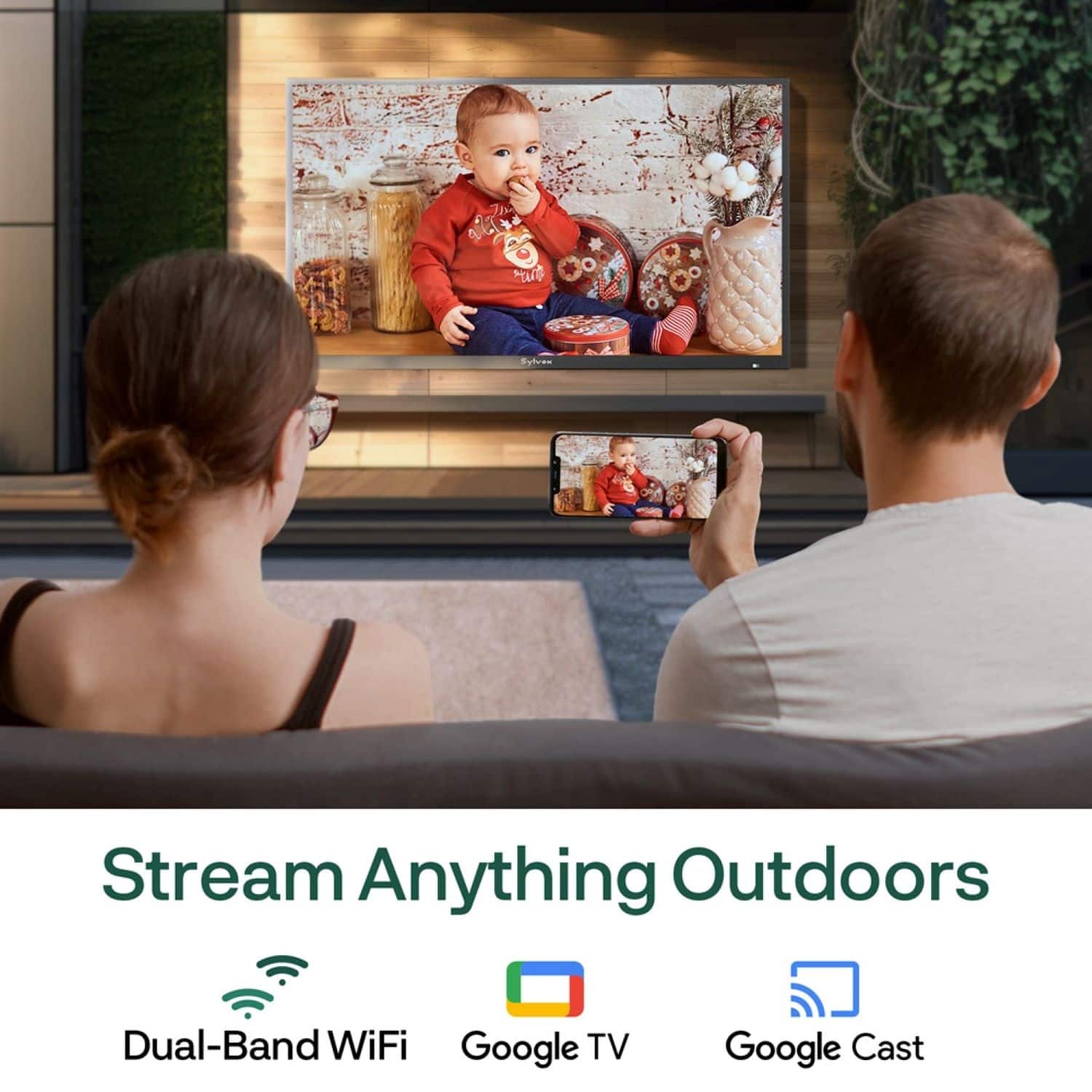 Stream Anything Outdoors Dual-Band WiFi Google TV Google Cast