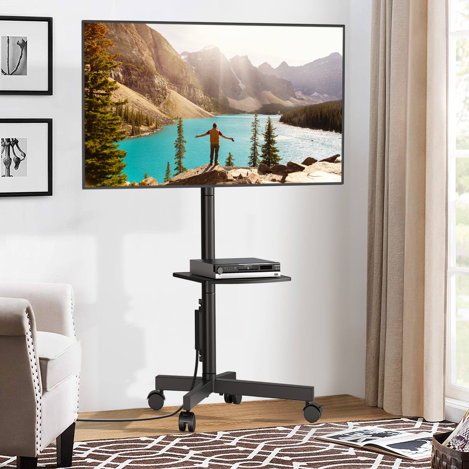 Angle. Rfiver - 23-55 inch mobile floor-standing TV stand - Black.