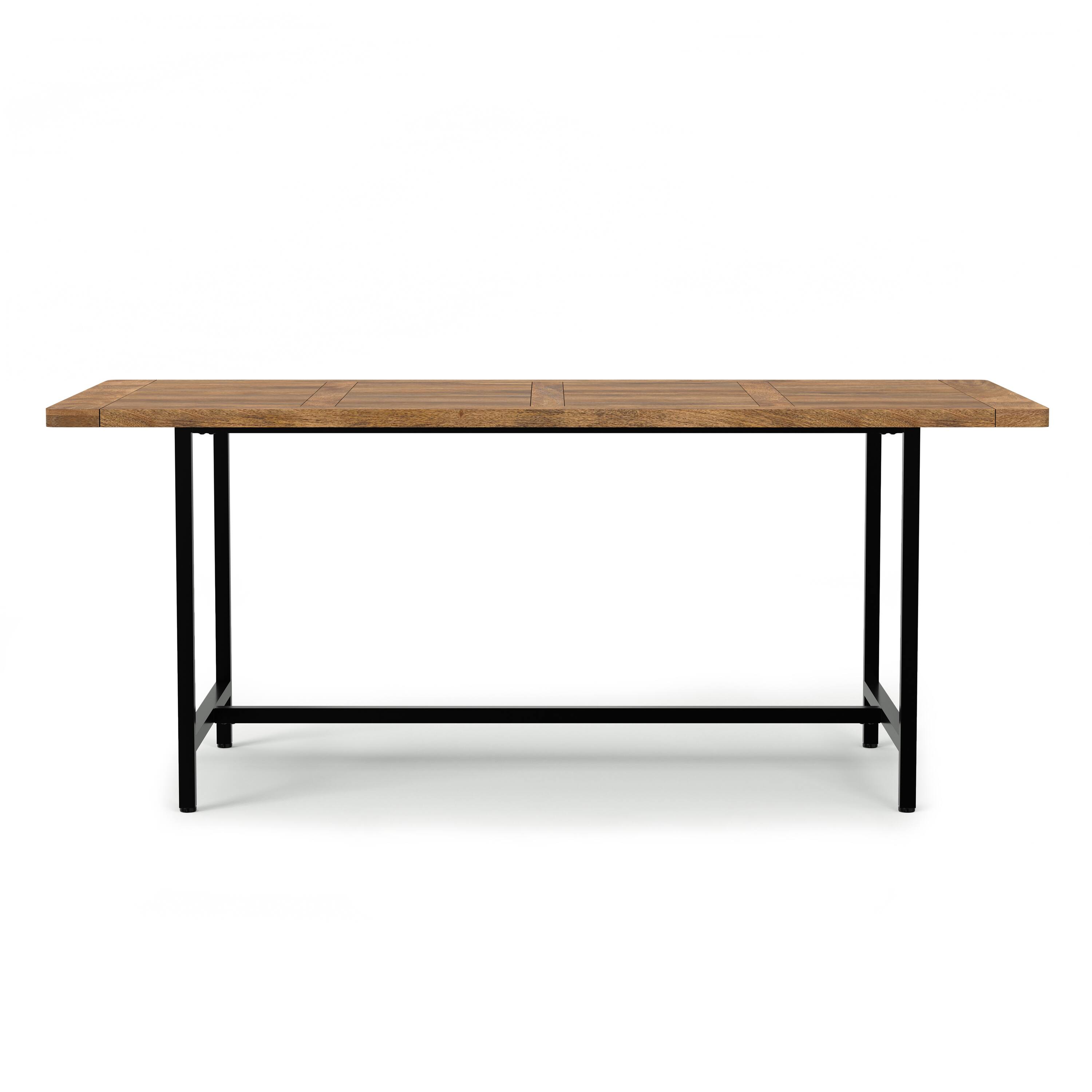 Left. Simpli Home - Campbell 72 inch x 36 inch Rectangle Modern Industrial Dining Table in Burnt Wax - Burnt Wax.