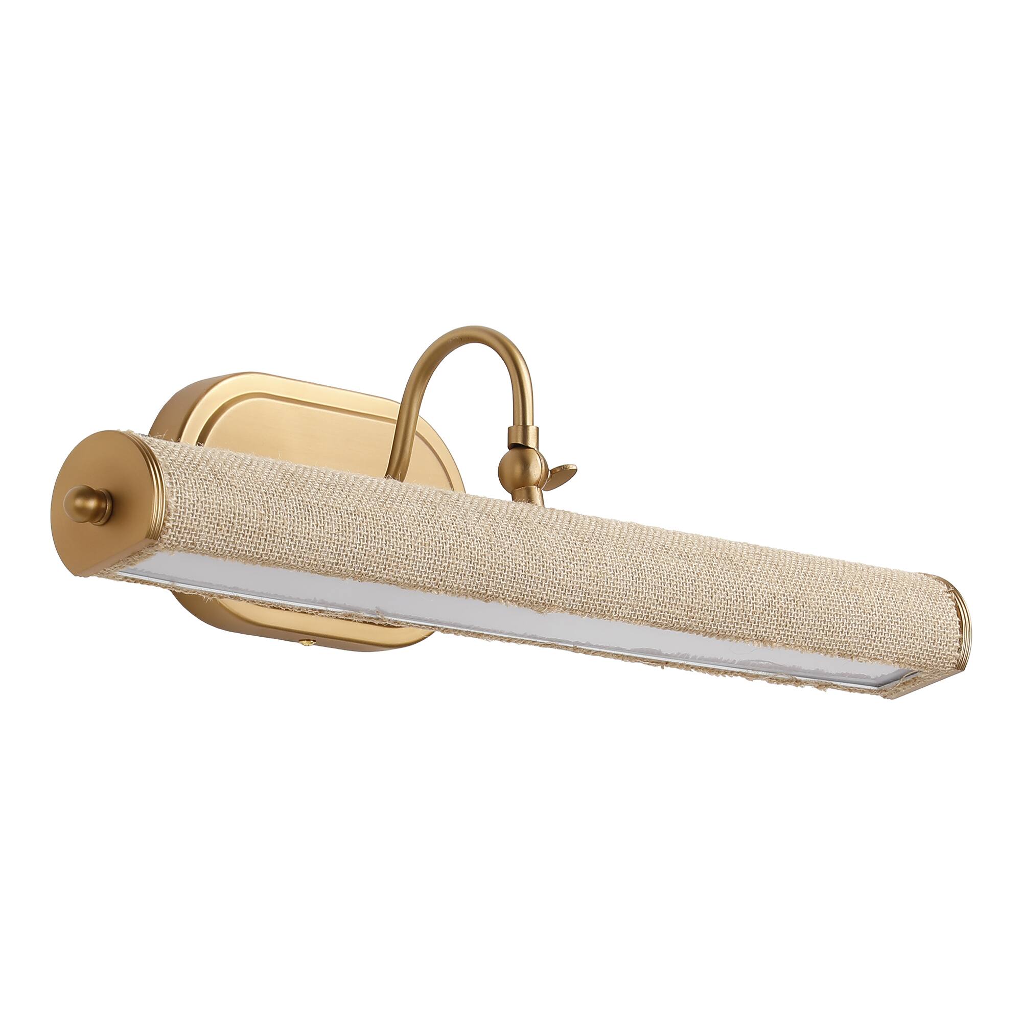 Alt View 2. Parrot Uncle - 22" Vintage Picture Light Adjustable Wall Sconce with Fabric Shade for Art and Gallery - Brass.