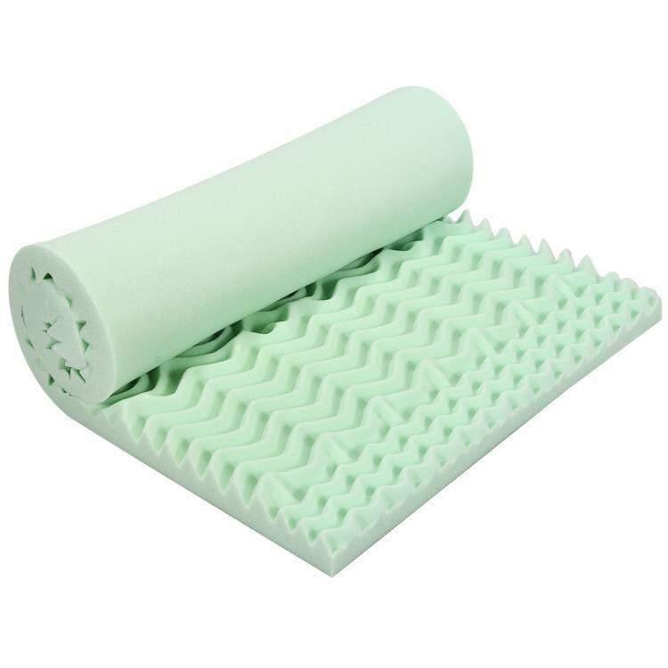 Angle. Hivvago - Queen size 3-inch Thick Green Ergonomic Breathable Air Foam Mattress Topper - Green.