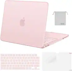 Front. mosiso - For 2026 MacBook Neo Case 13 inch A3404 with A18 Pro Chip, Protective Hard Shell & Keyboard Cover & Screen Film & Pouch - Blush.