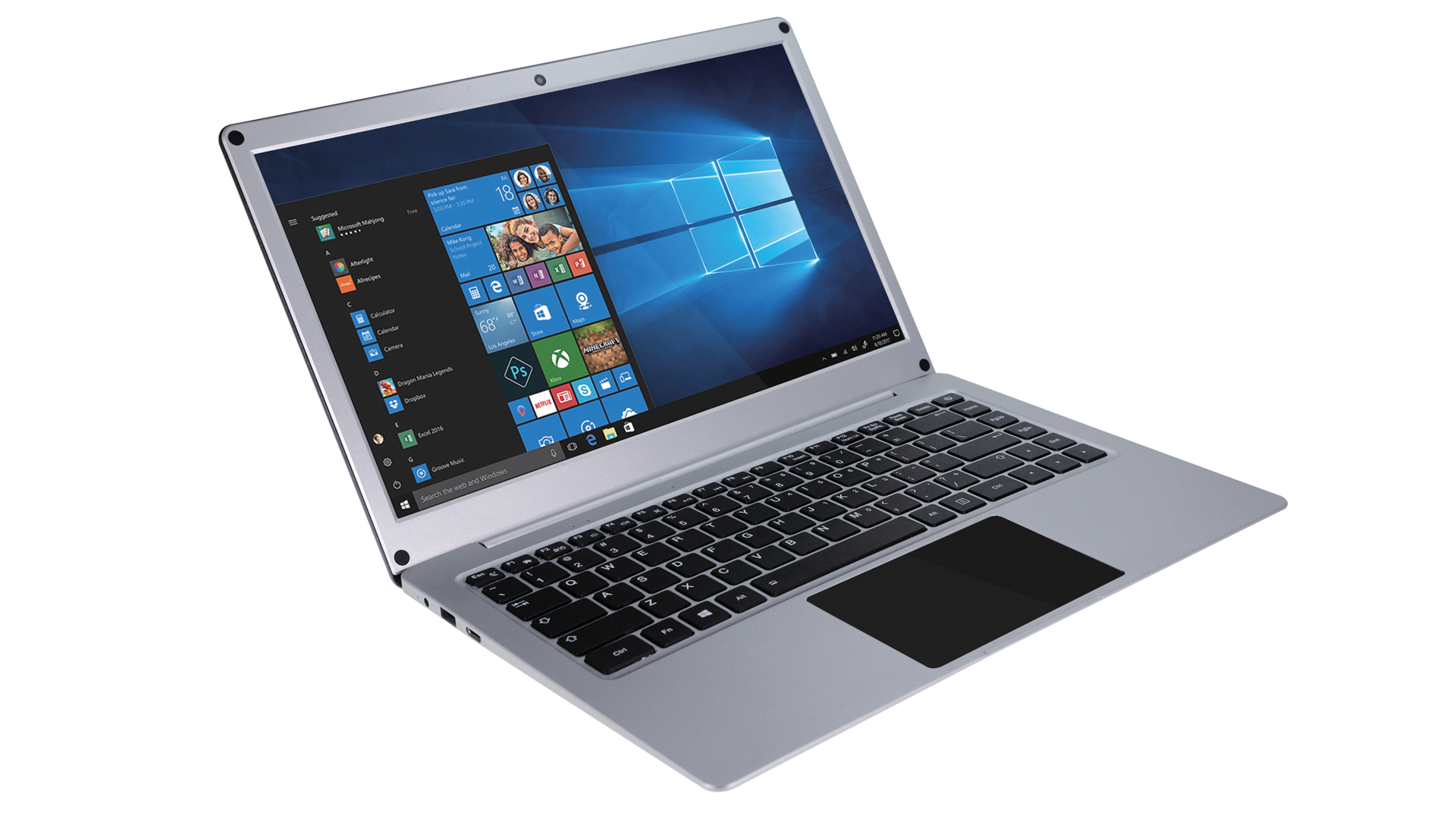 Azpen - 14.1” Slim Laptop Powered by an Intel® Celeron® N4020 Gemini Lake processor with Intel Gen8 HD Graphics - Gray