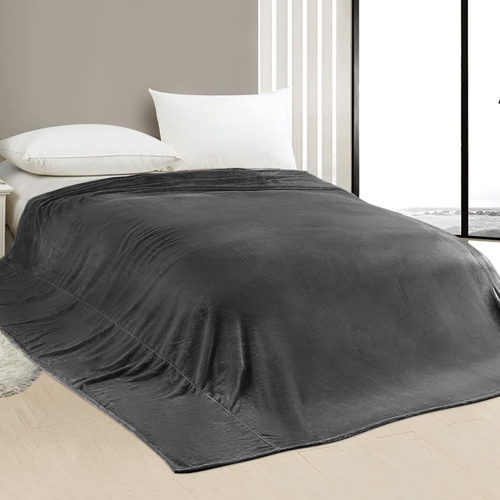 Alt View 2. NICHOLAS KLEIN - Oversized Blanket 120x120 Inches Giant Huge Companion For Bed Sofa Travel And Camping Big Soft Fits The Who... - Navy 120x120.