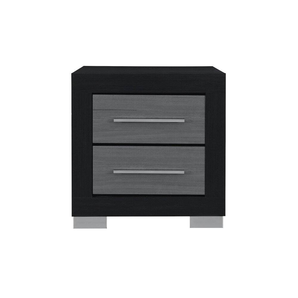 Angle. Global Furniture USA - Emma Black/Grey Nightstand - Black,Grey.