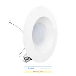 Infibrite - 6 In. Retrofit 4000K Cool Integrated LED Recessed Light Kit 12W 1100LM Remodel, Dimmable, Wet Rated - White