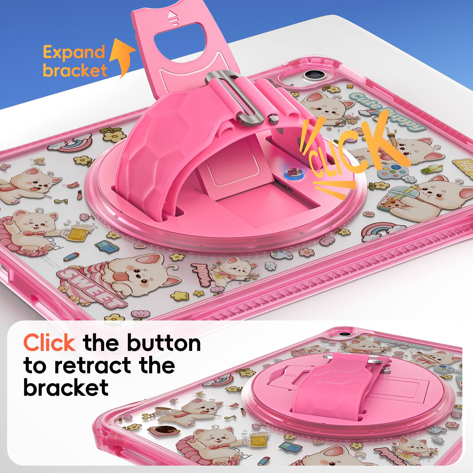 Expand bracket  
Click the button to retract the bracket  
Cute Puppy