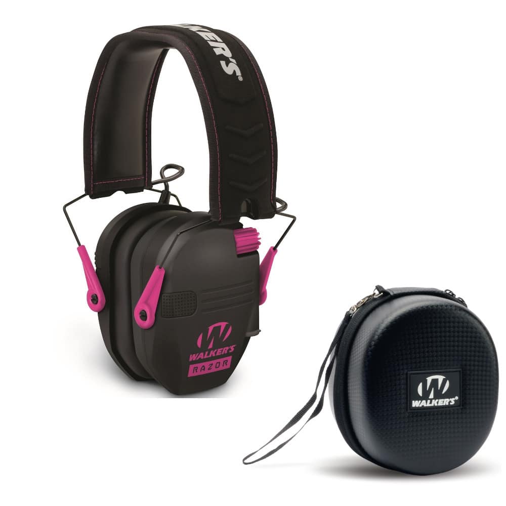 Walkers - Walker’s Razor Slim Electronic Muff with Hearing Protection Case - Black/Pink price history on PriceWatchPro