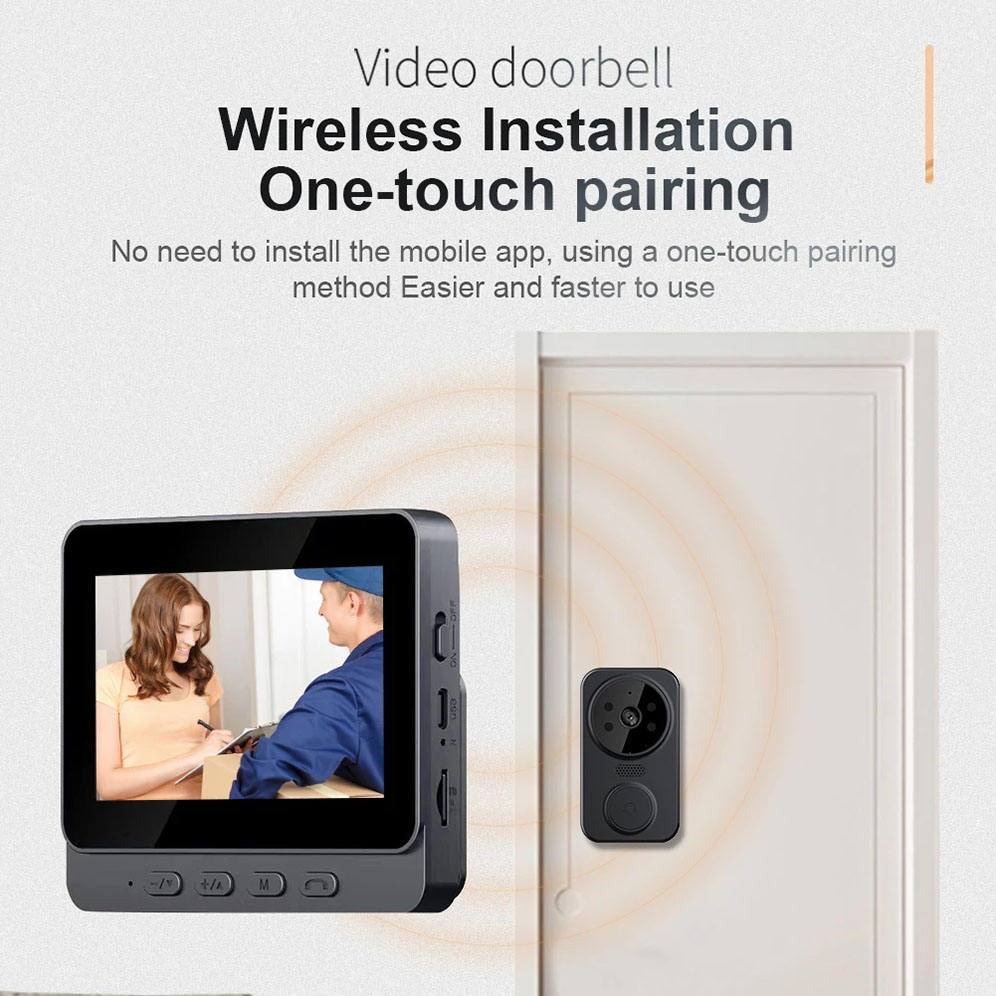 Video doorbell  
Wireless Installation  
One-touch pairing  

No need to install the mobile app, using a one-touch pairing method  
Easier and faster to use
