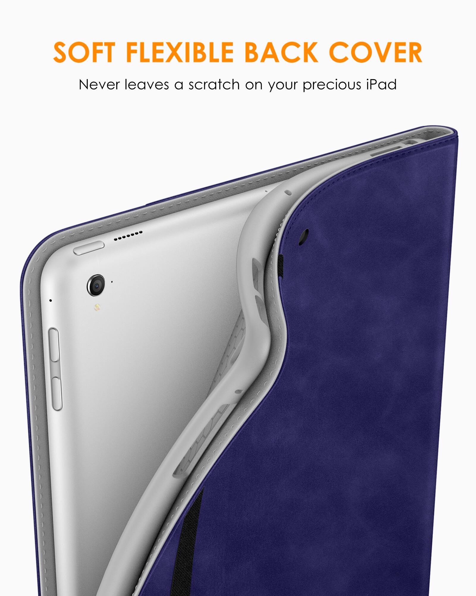 SOFT FLEXIBLE BACK COVER  
Never leaves a scratch on your precious iPad