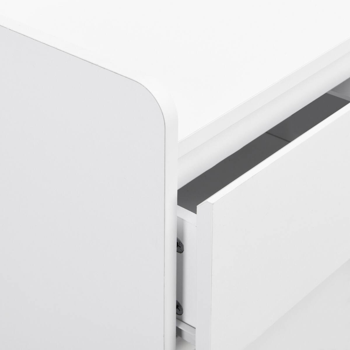 Alt View 6. HTUTWOO - Modern Shoe Storage Cabinet, Adjustable Shelves Shoe Rack Organizer with 4 Doors and 1 Drawer - White.