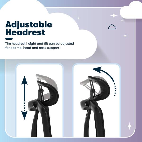 Adjustable Headrest

The headrest height and tilt can be adjusted for optimal head and neck support.