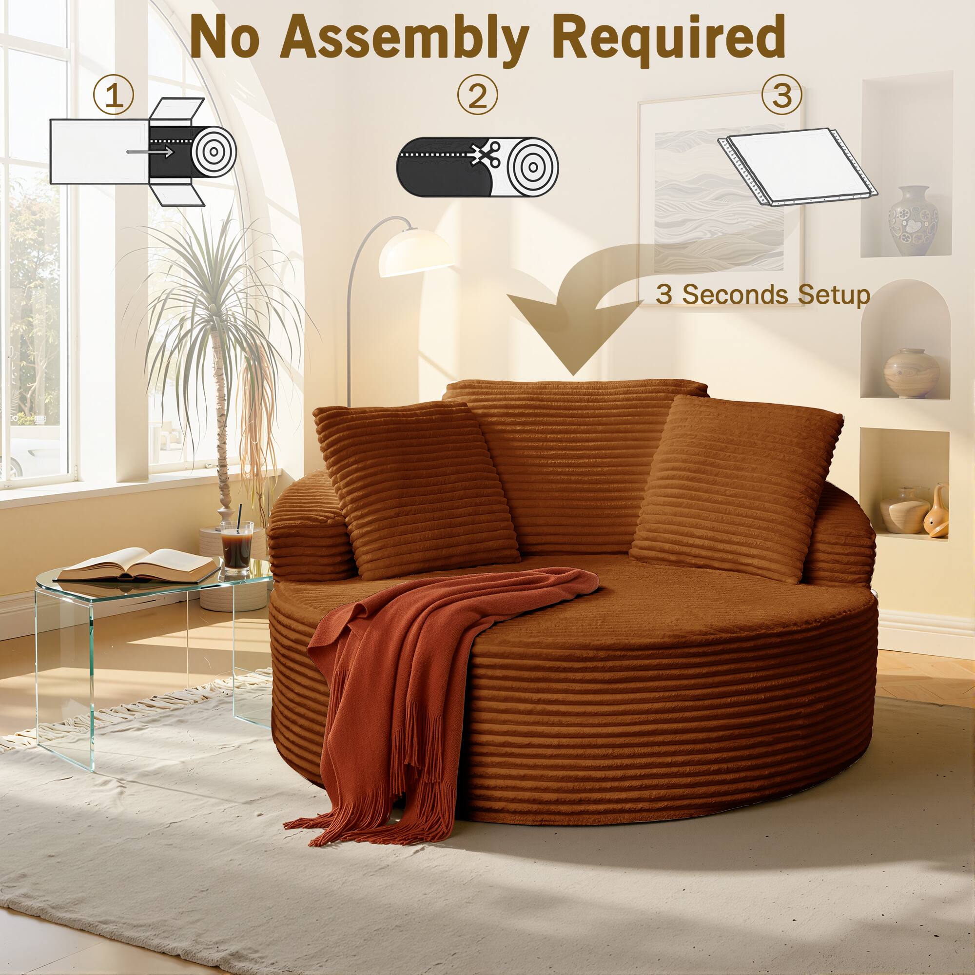 1. No Assembly Required  
2. 3 Seconds Setup